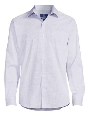 Classic Fit Light Blue Check Dress Shirt - Men